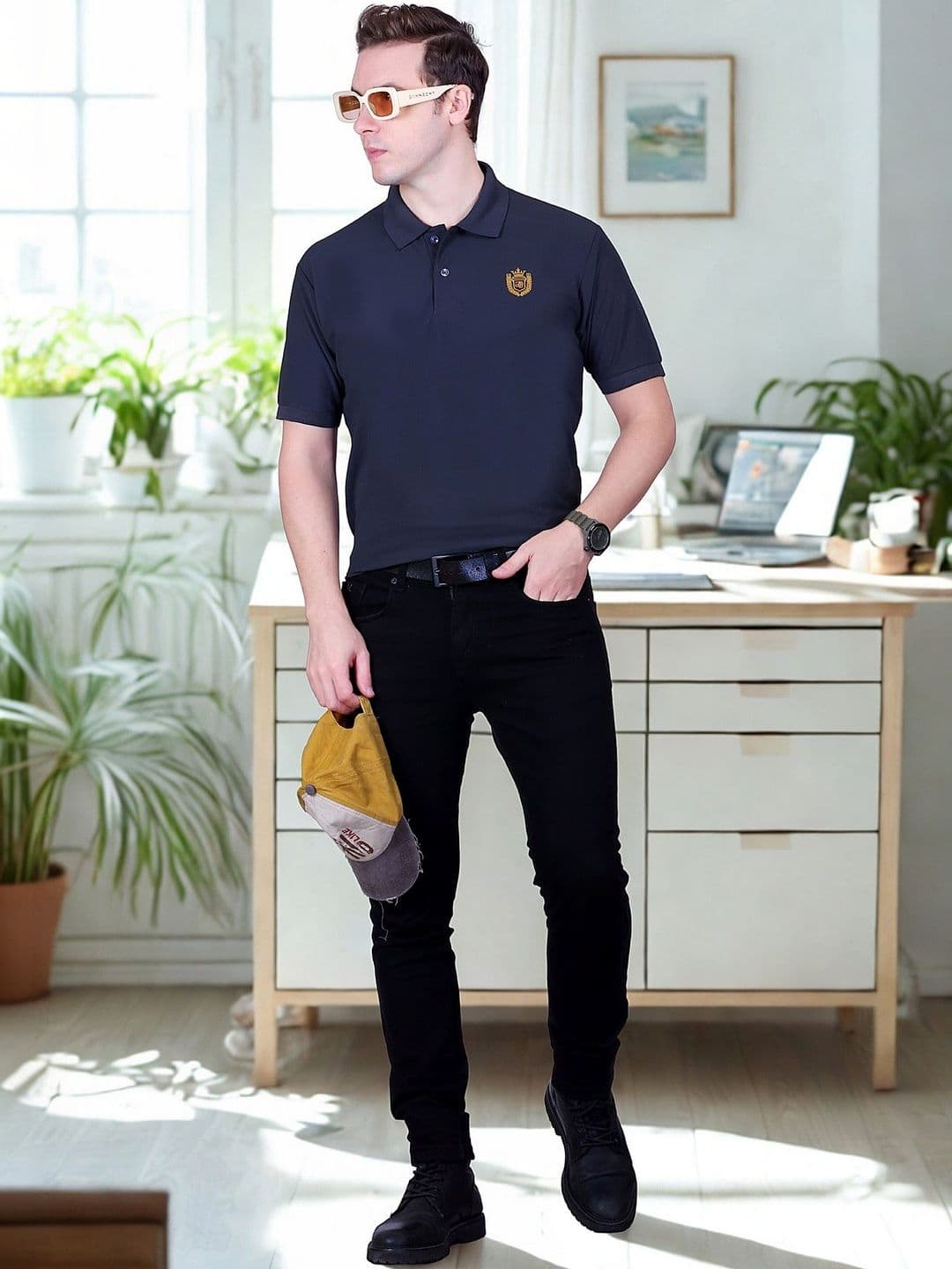 FLOSBERRY Men Polo Collar T-shirt - view 1