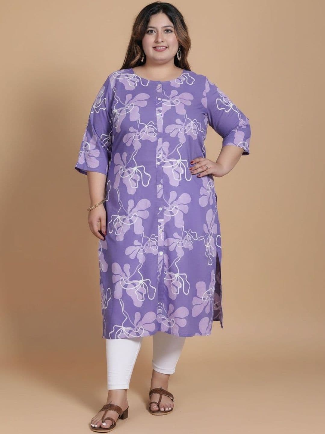 Sztori Women Floral Printed Block Print Kurta - view 1