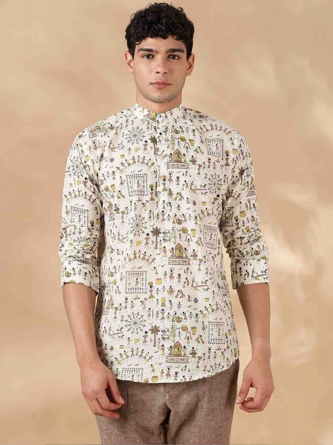 Anouk Men Paisley Printed Handloom Kurta - view 1