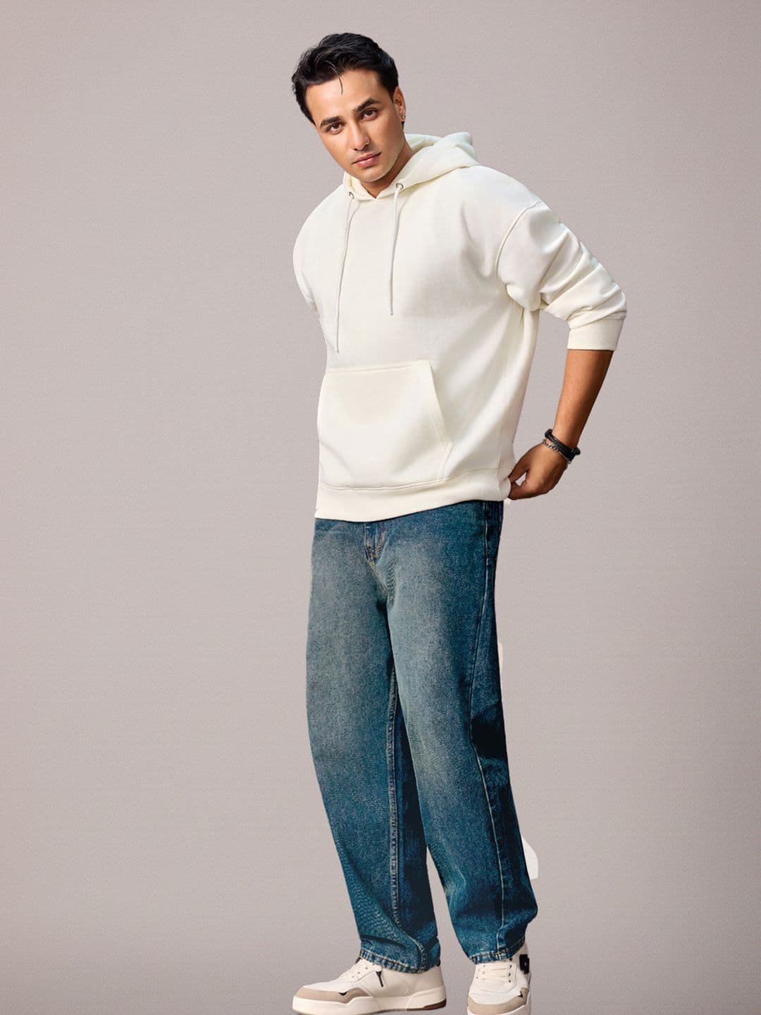 Urbano Fashion Men's Dark Blue Loose Baggy Fit Washed Jeans Non-Stretchable - view 1
