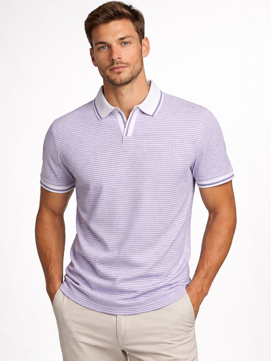 GLITO Men Checked Polo Collar T-shirt - view 1