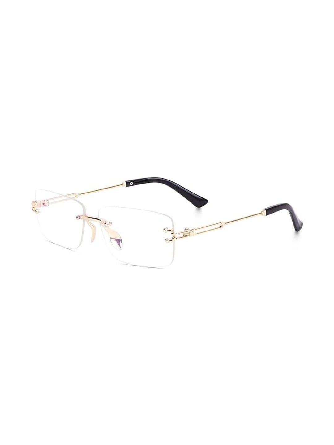 Creature Unisex Clear Lens & Gold-Toned Rectangle Sunglasses with - view 1