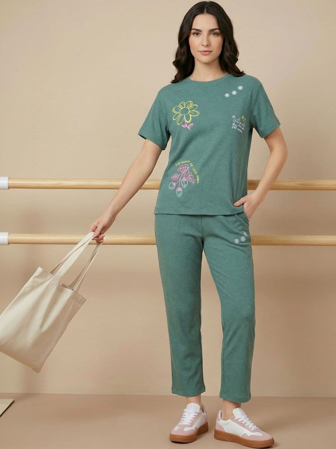ETC X beebelle Printed Top with Trousers - view 1
