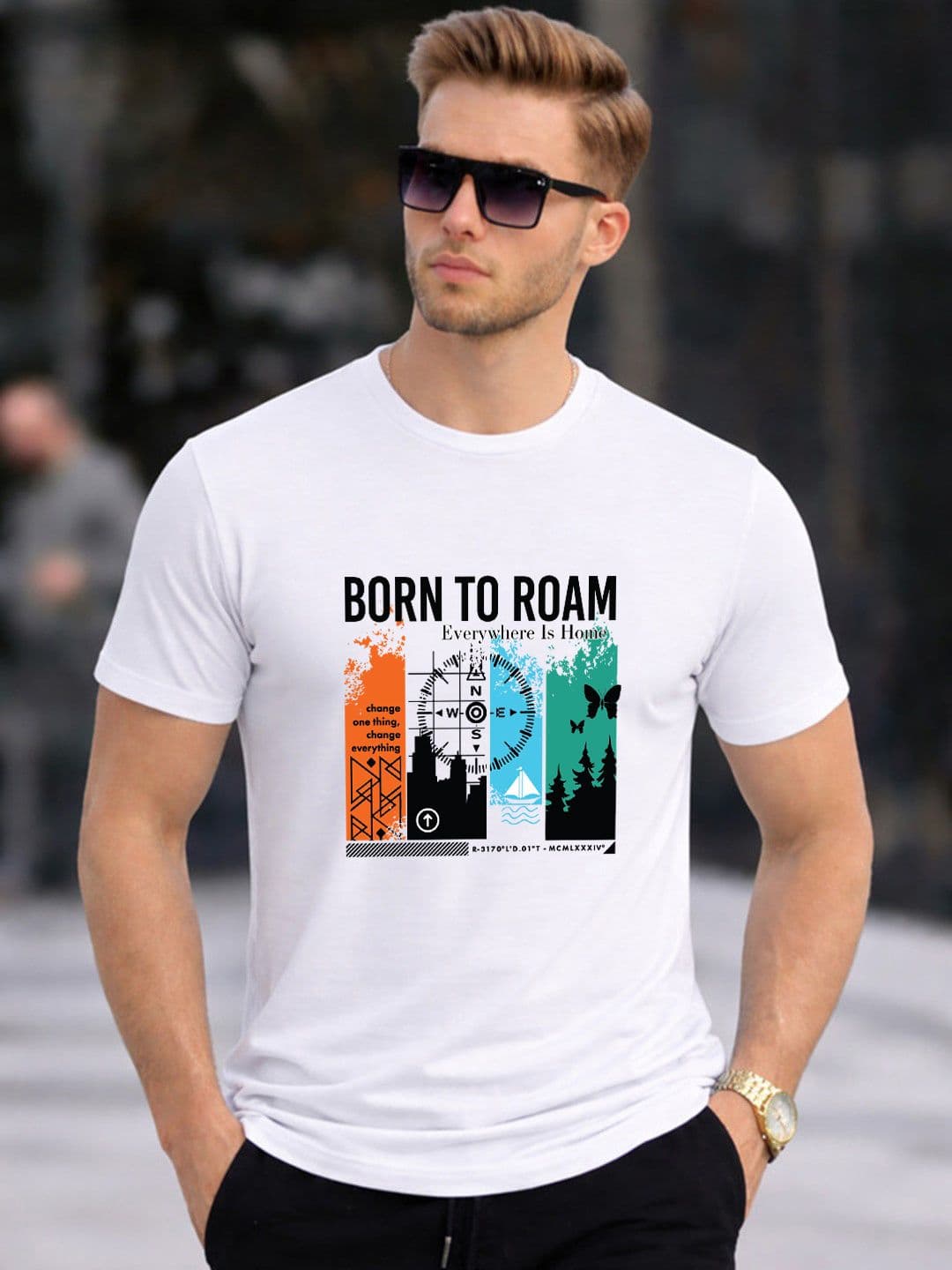 LAUREN ADAMS Men Printed T-shirt - view 1