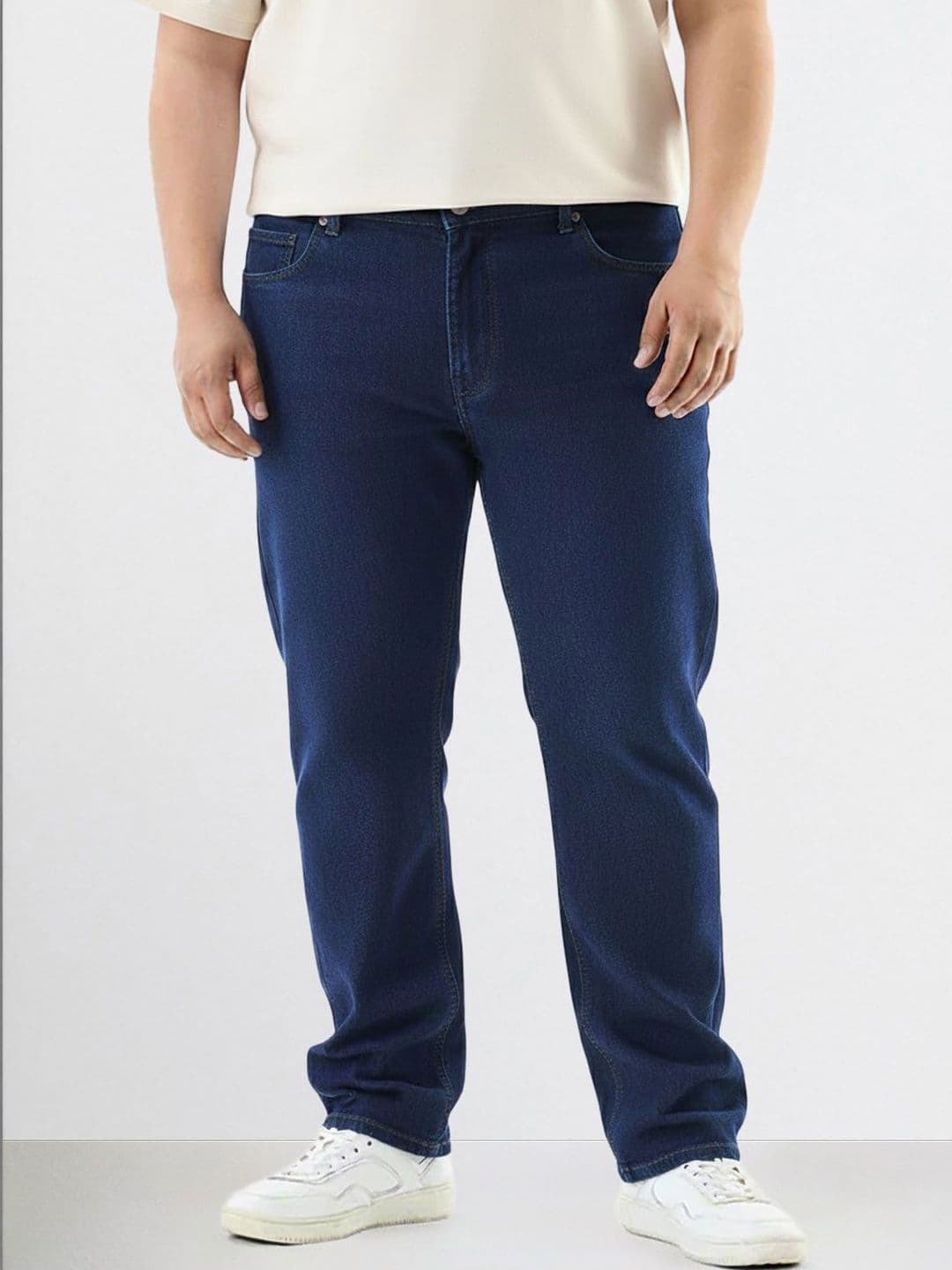 The Indian Garage Co Men Slim Fit Mid-Rise Light Fade Stretchable Jeans - view 1