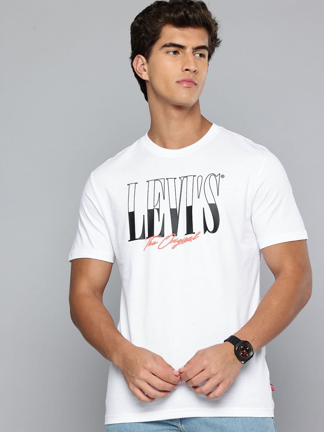 Levis Typography Printed Pure Cotton Slim Fit T-shirt - view 1