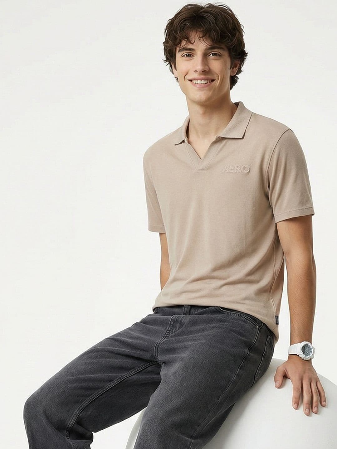 Aeropostale Polo Collar Pure Cotton T-shirt - view 1