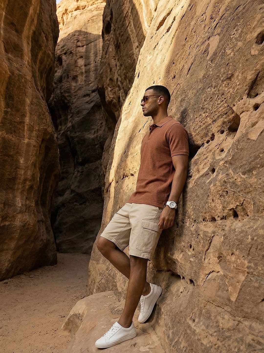 The Roadster Life Co. Knitted Textured Polo Collar T-shirt - view 1