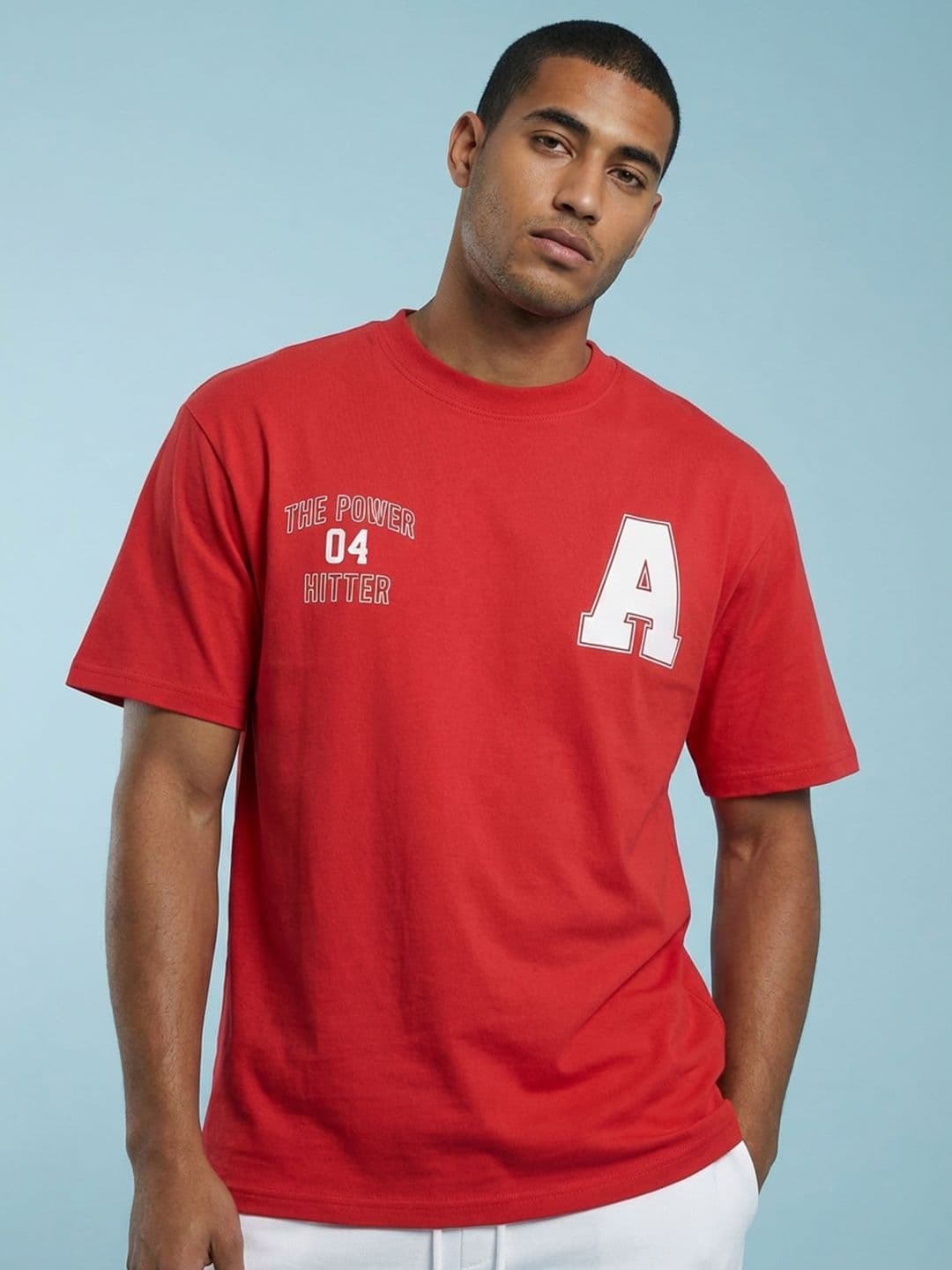 SPORT STREET by glitchez Typography Printed Drop-Shoulder Sleeves Relaxed Fit T-shirt - view 1