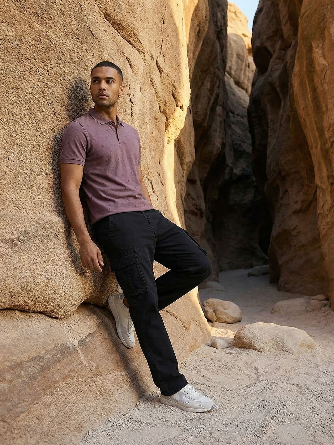 The Roadster Life Co. Polo Collar Conversational Printed Pure Cotton T-shirt - view 1
