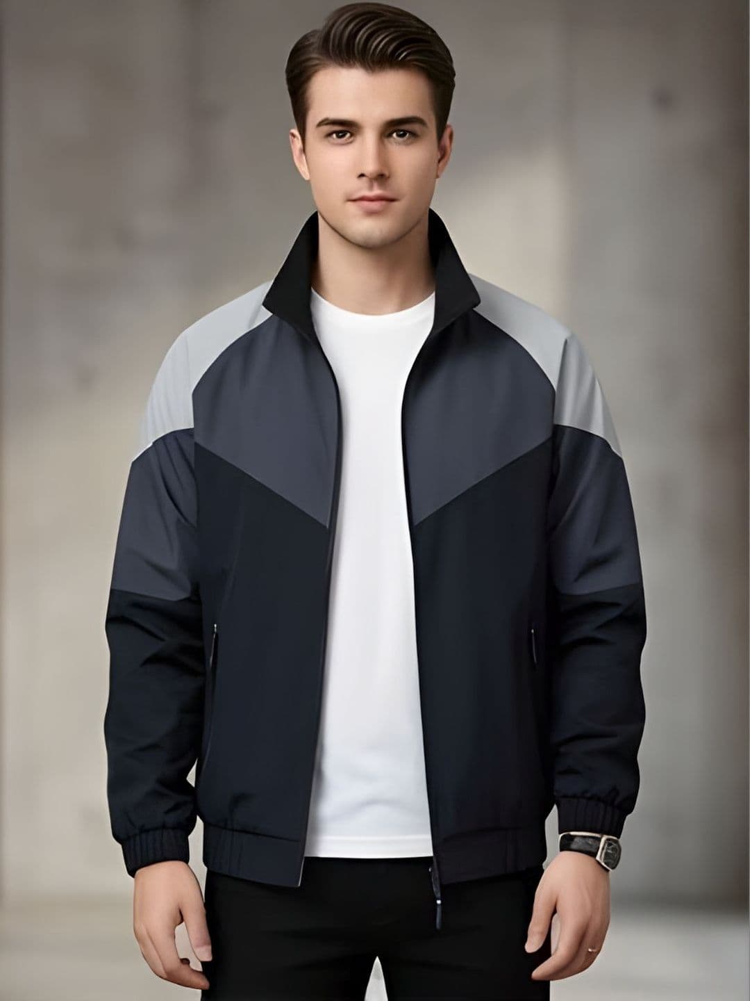 MIA FASHION Men Colourblocked Windcheater Running Sporty Jacket - view 1