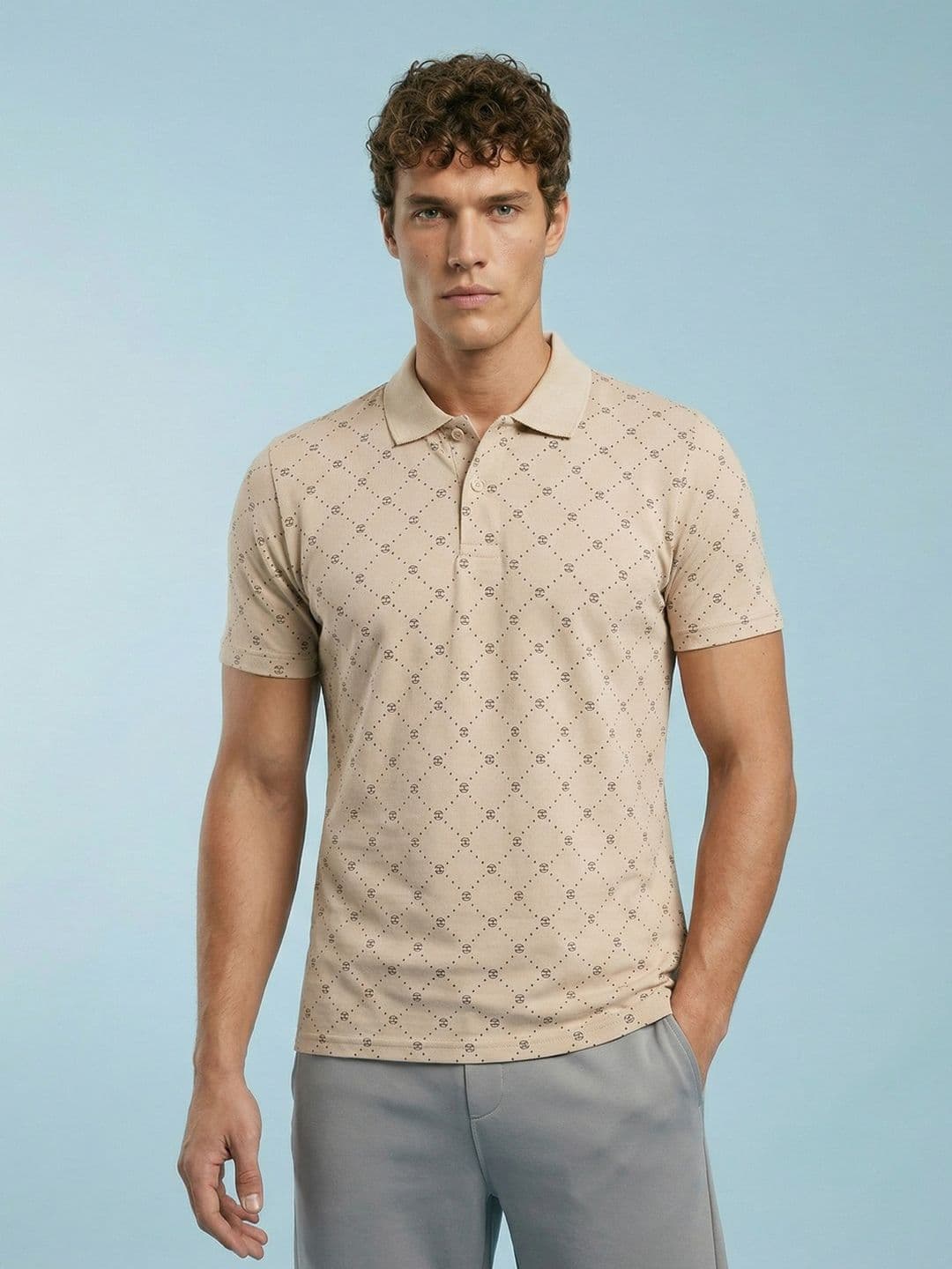SPORT STREET by glitchez Geometric Printed Polo Collar T-shirt - view 1