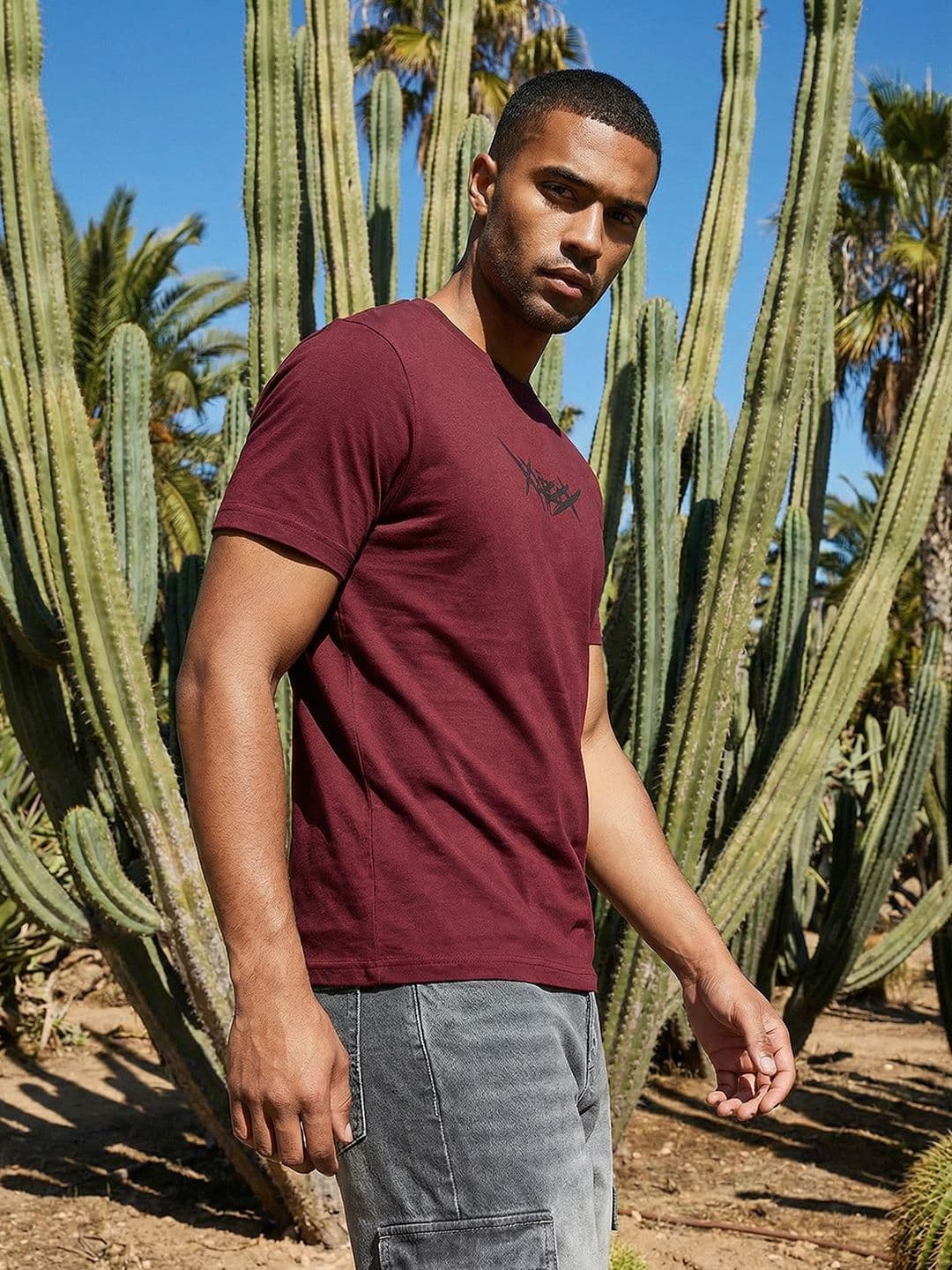 The Roadster Life Co. Graphic Printed Pure Cotton T-shirt - view 1
