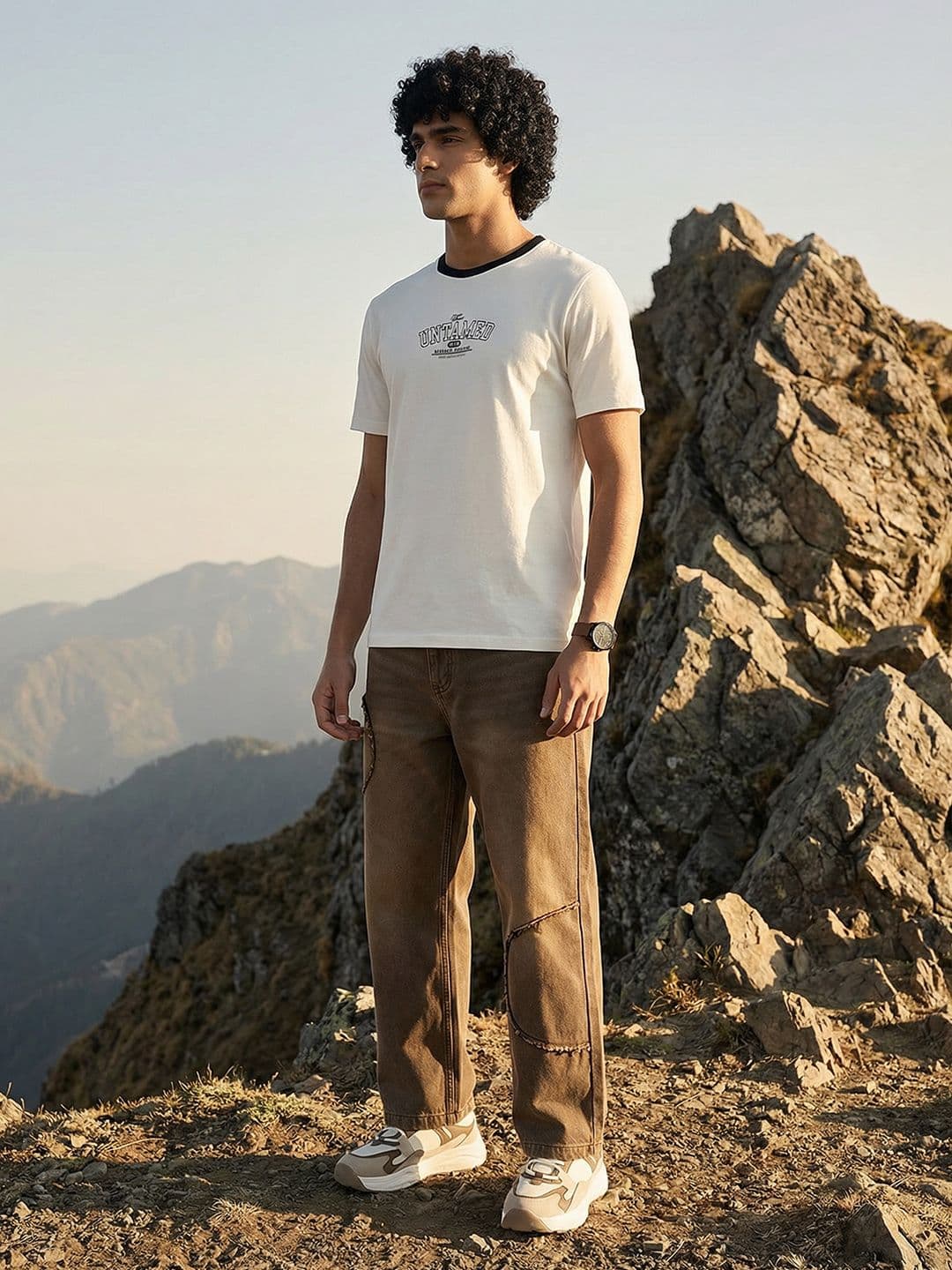 The Roadster Life Co. Typography Printed Pure Cotton T-shirt - view 1