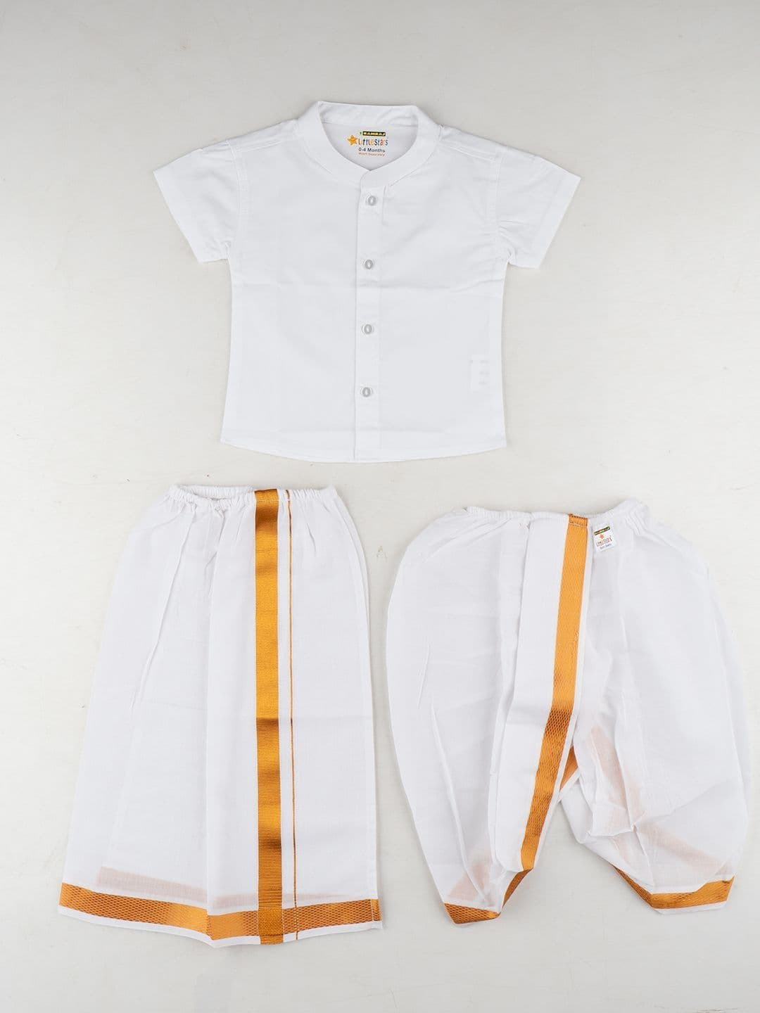 Ramraj Infants Boys Mandarin Collar Pure Cotton Shirt With Dhoti Pants - view 1