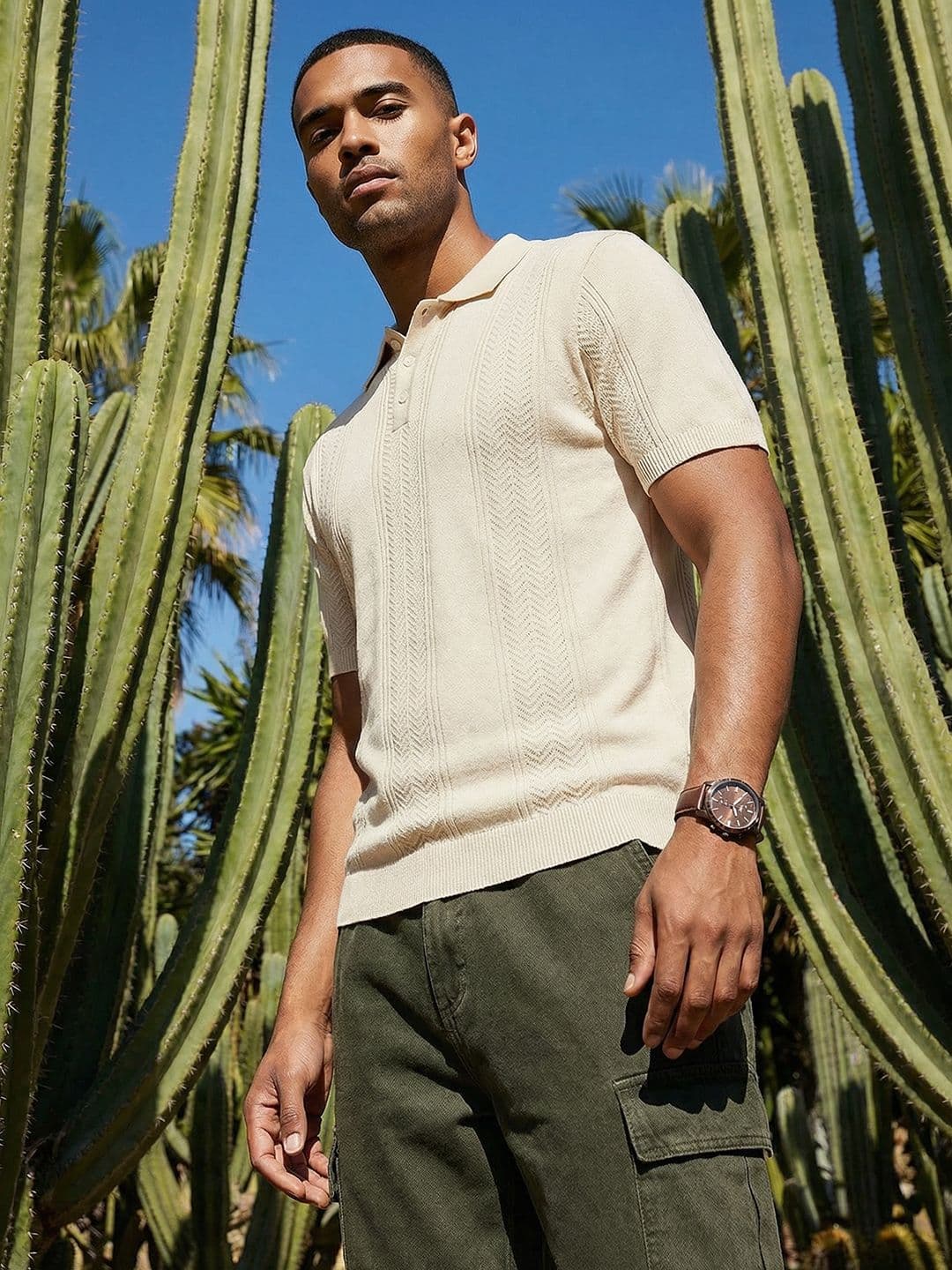 The Roadster Life Co. Self-Design Polo Collar Pure Cotton T-shirt - view 1