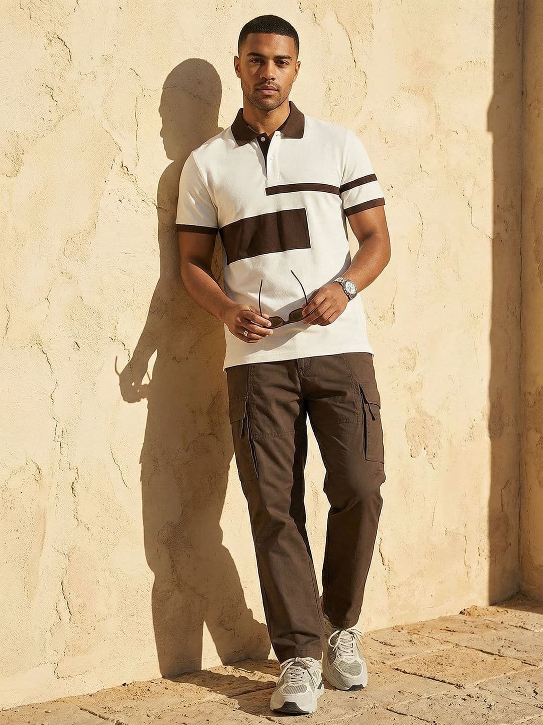 The Roadster Life Co. Colourblocked Polo Collar T-shirt - view 1