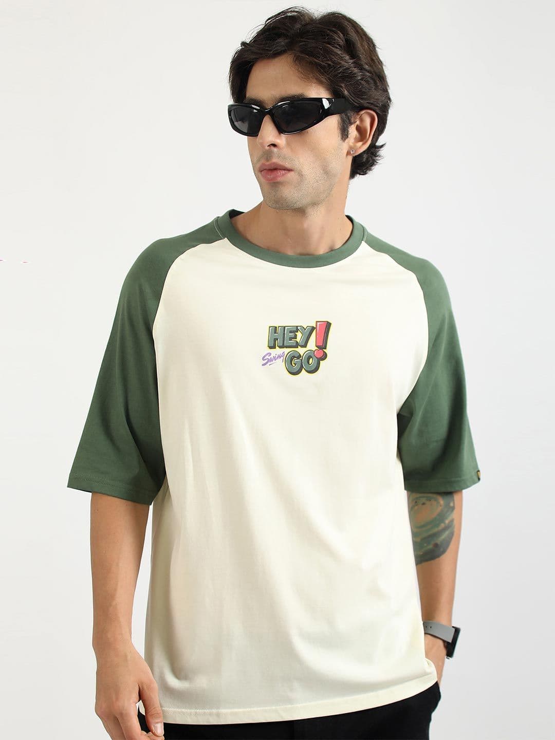Maniac Men Typography Colourblocked T-shirt - view 1