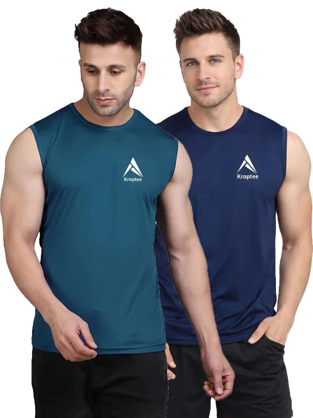 Kroptee Pack of 2 Cotton Blend Gym Vest - view 1