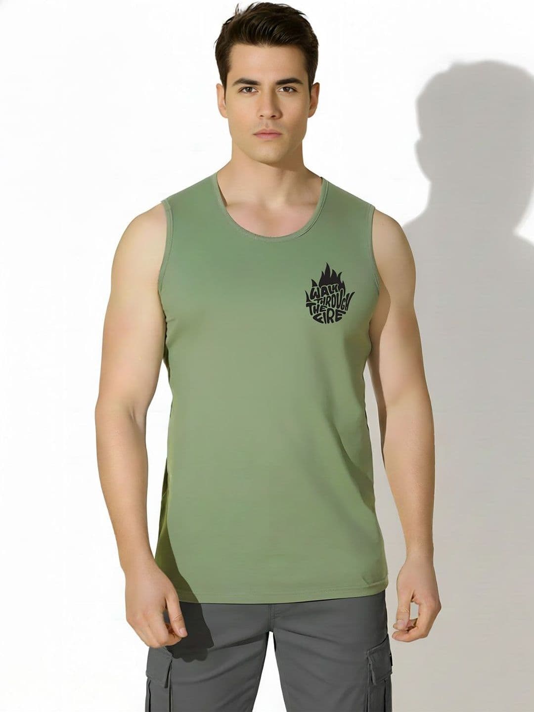 WOOSTRO Printed Assorted Cotton Gym Vest - view 1