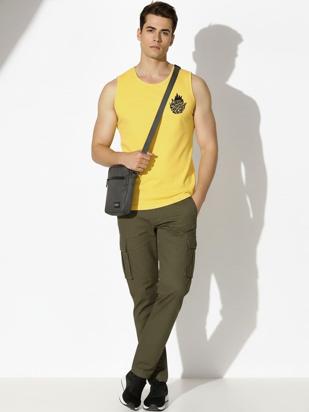 WOOSTRO Printed Assorted Cotton Gym Vest - view 1