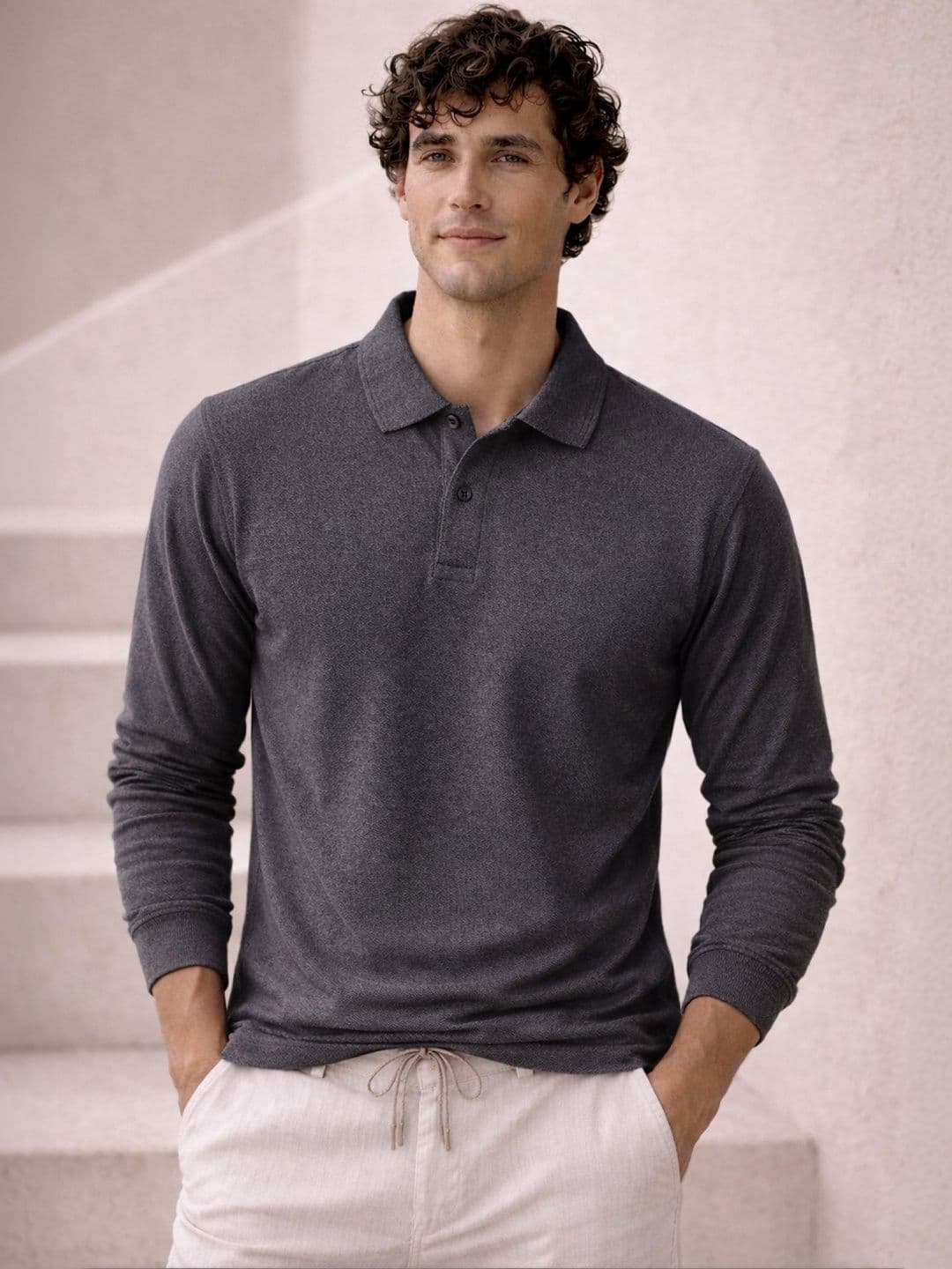 Davno Men Polo Collar T-shirt - view 1