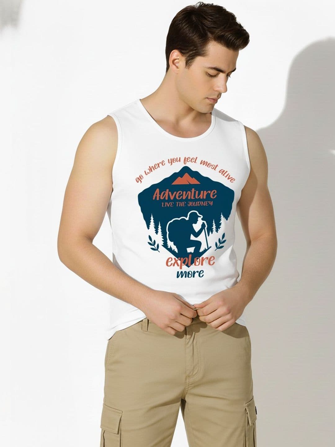 WOOSTRO Printed Assorted Cotton Gym Vest - view 1
