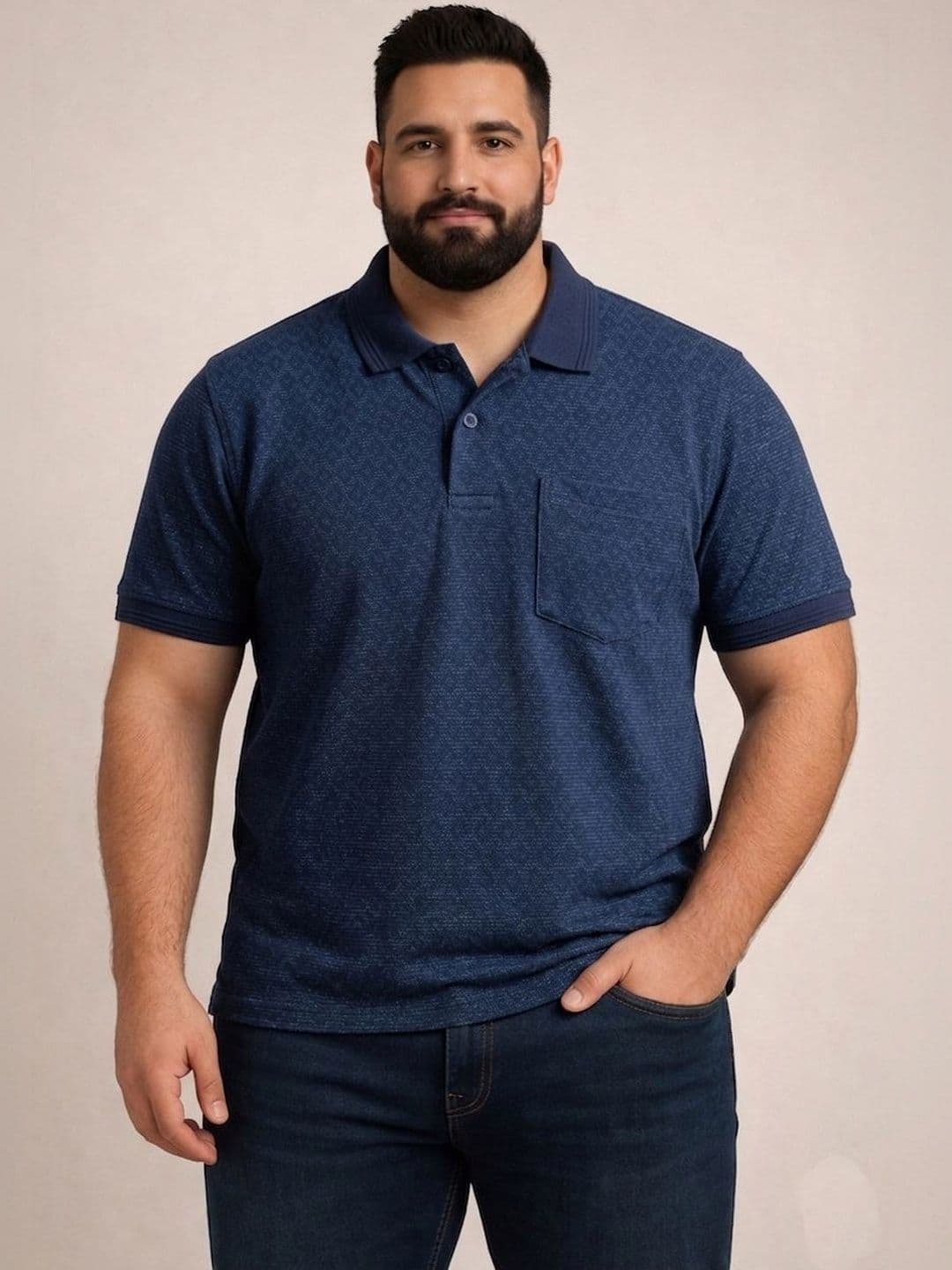Davno Men Printed Polo Collar T-shirt - view 1