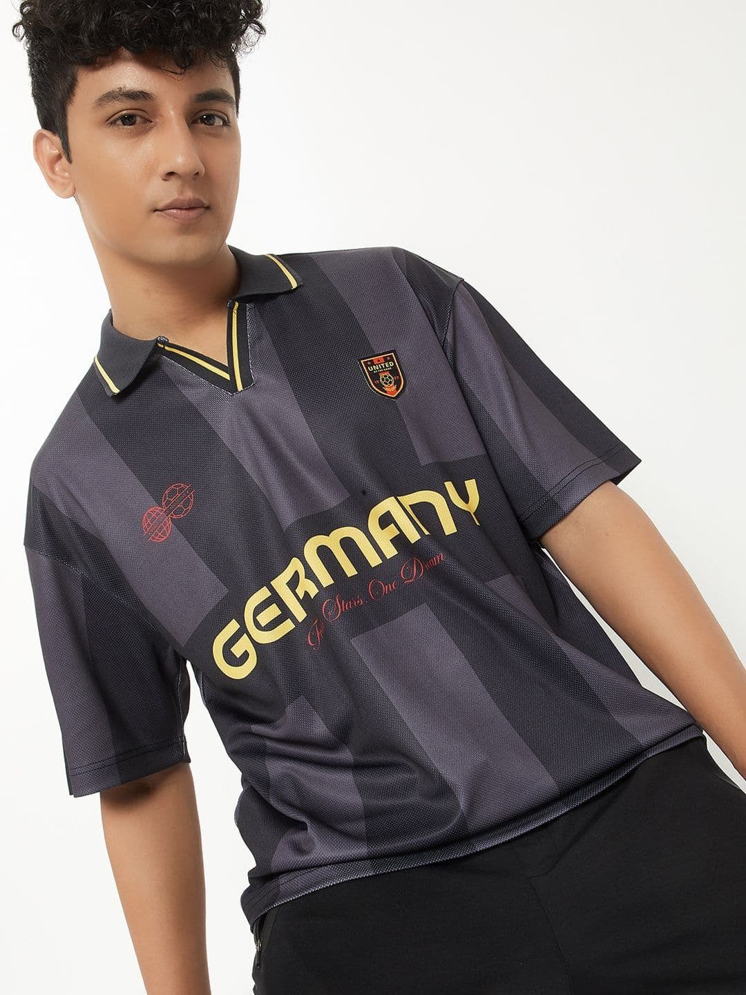 max Men Striped Oversized Johnny Collar Tshirts - view 1