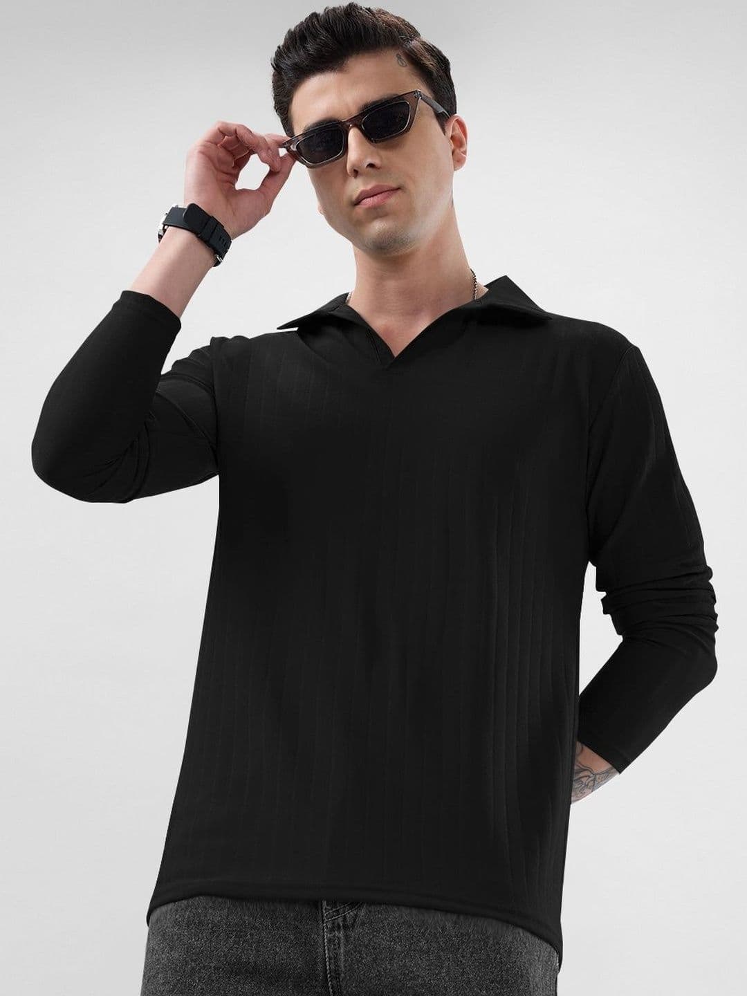 MODALEN Men Striped V-Neck Tshirts - view 1
