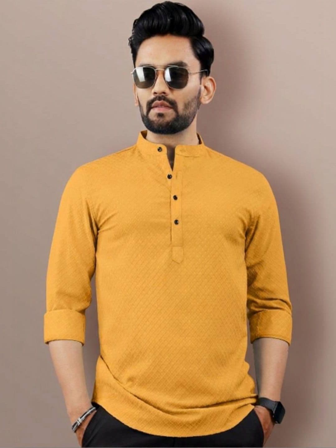 VTEXX Men Thread Work Jacquard Kurta - view 1