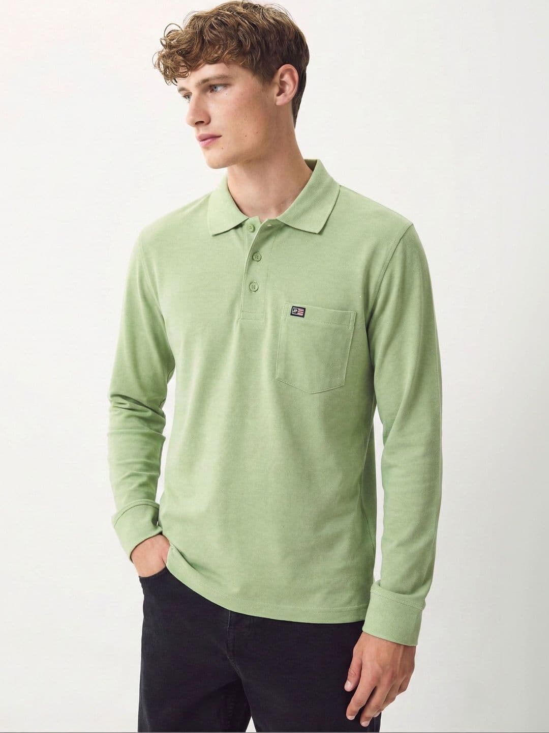 SANDPIPER Long Sleeves Polo Collar Cotton T-shirt - view 1