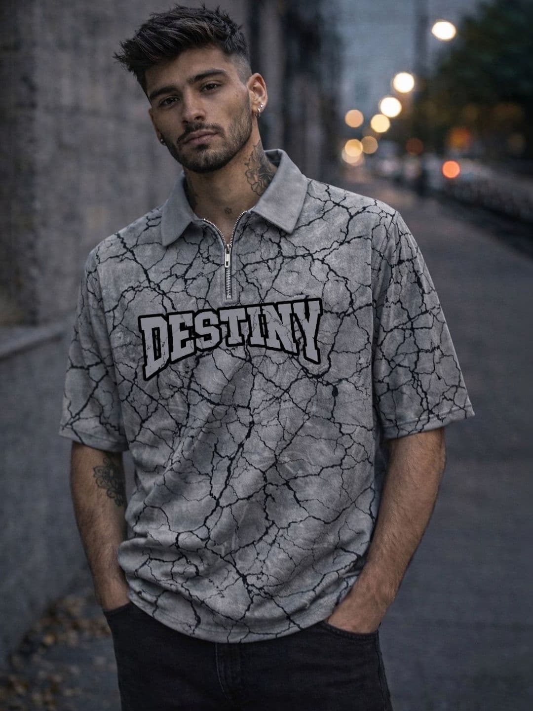 Force Graphic Printed Polo Collar Pockets T-shirt - view 1