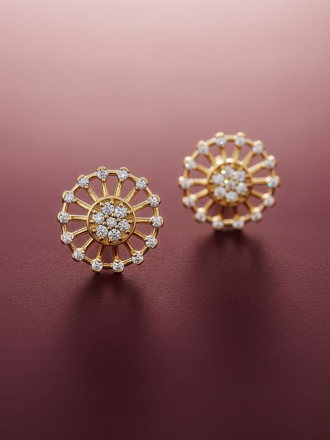 MAEJOY Women Lab grown diamond 92.5 Sterling Silver 18KT Gold plated stud earrings - view 1