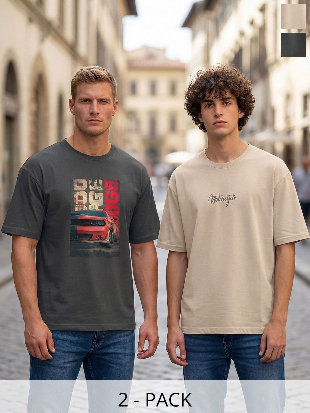 BULLMER Pack Of 2 Typography Printed Round Neck T-shirt - view 1