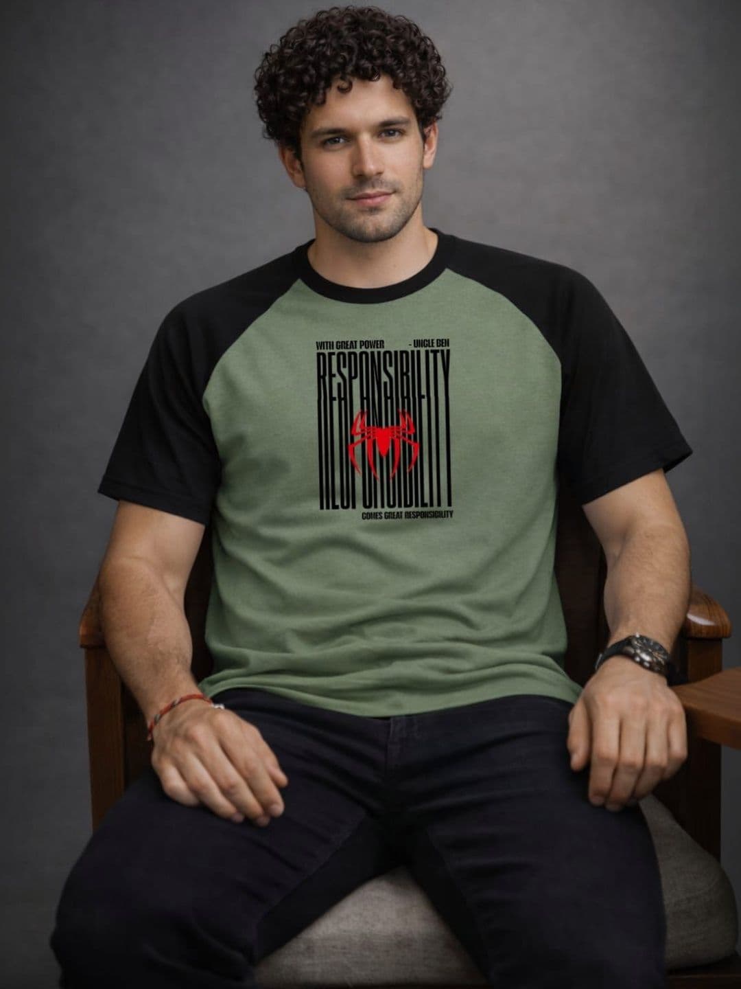 DAMN GUD DG Men Typography Colourblocked Round Neck Cotton T-shirt - view 1
