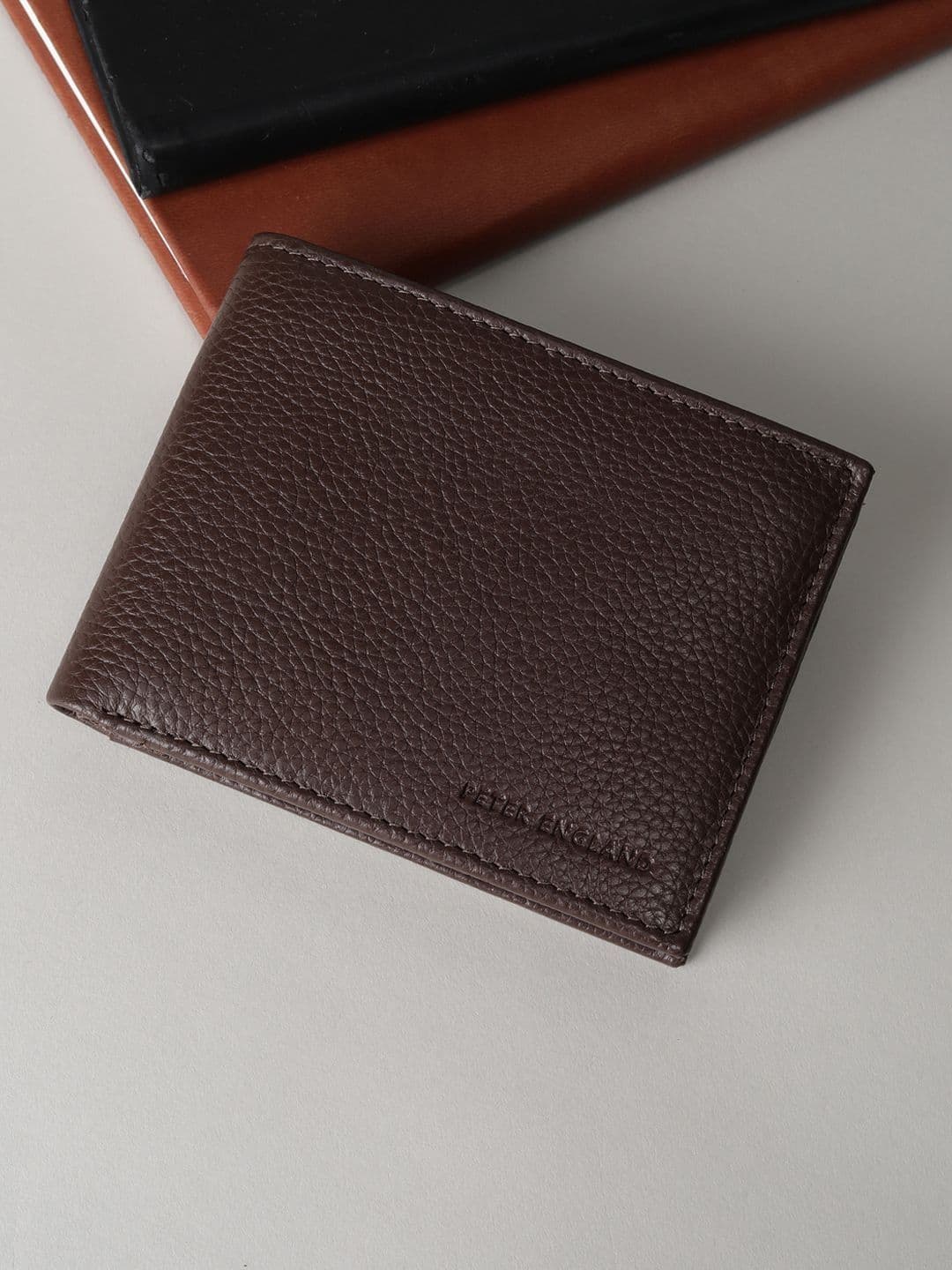 Peter England Men Textured Leather Wallets - view 1