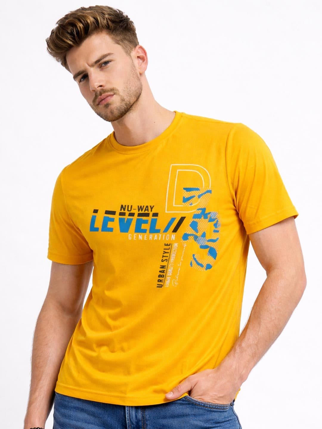 Here&Now X Game Begins Men Typography Printed T-shirt - view 1