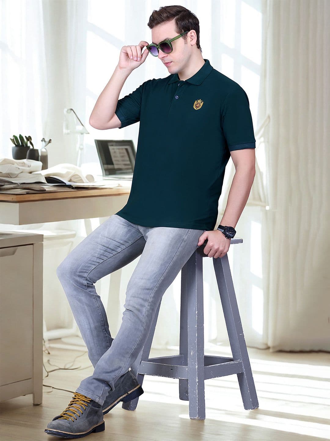 FLOSBERRY Men Polo Collar T-shirt - view 1