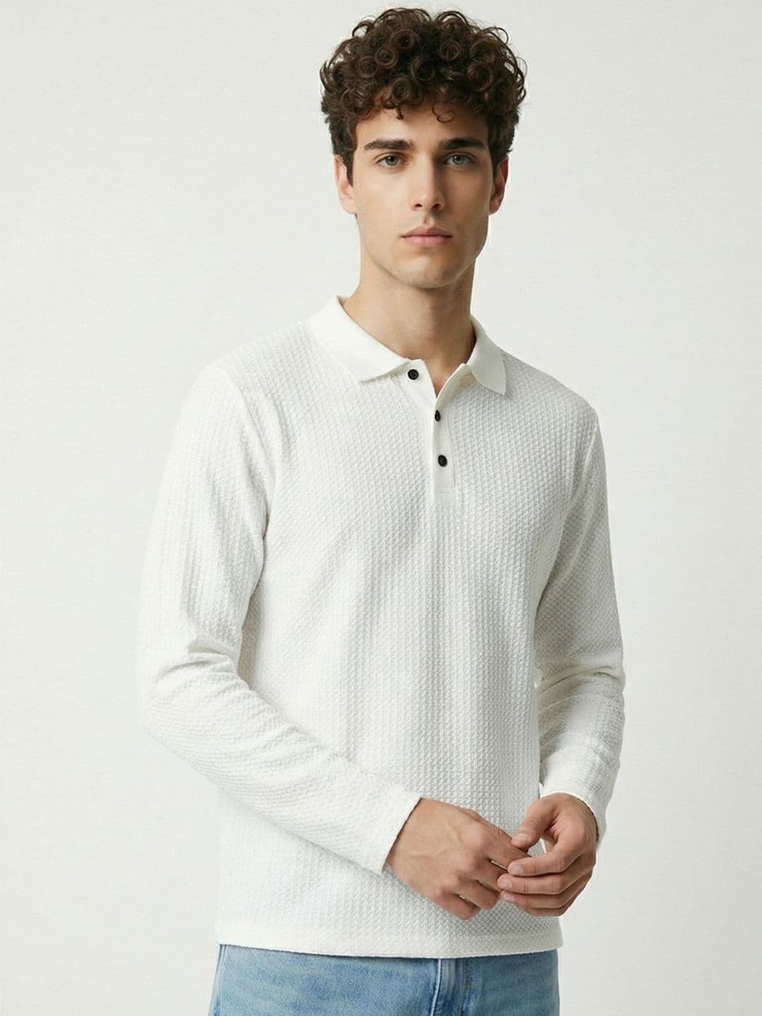 glitchez Men Polo Cotton Blend Men Full Sleeve Casual Regular Fit Tshirts - view 1
