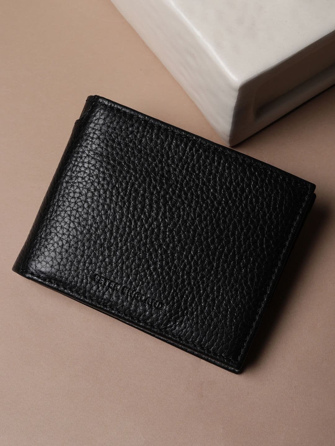 Peter England Men Textured Leather Wallets - view 1