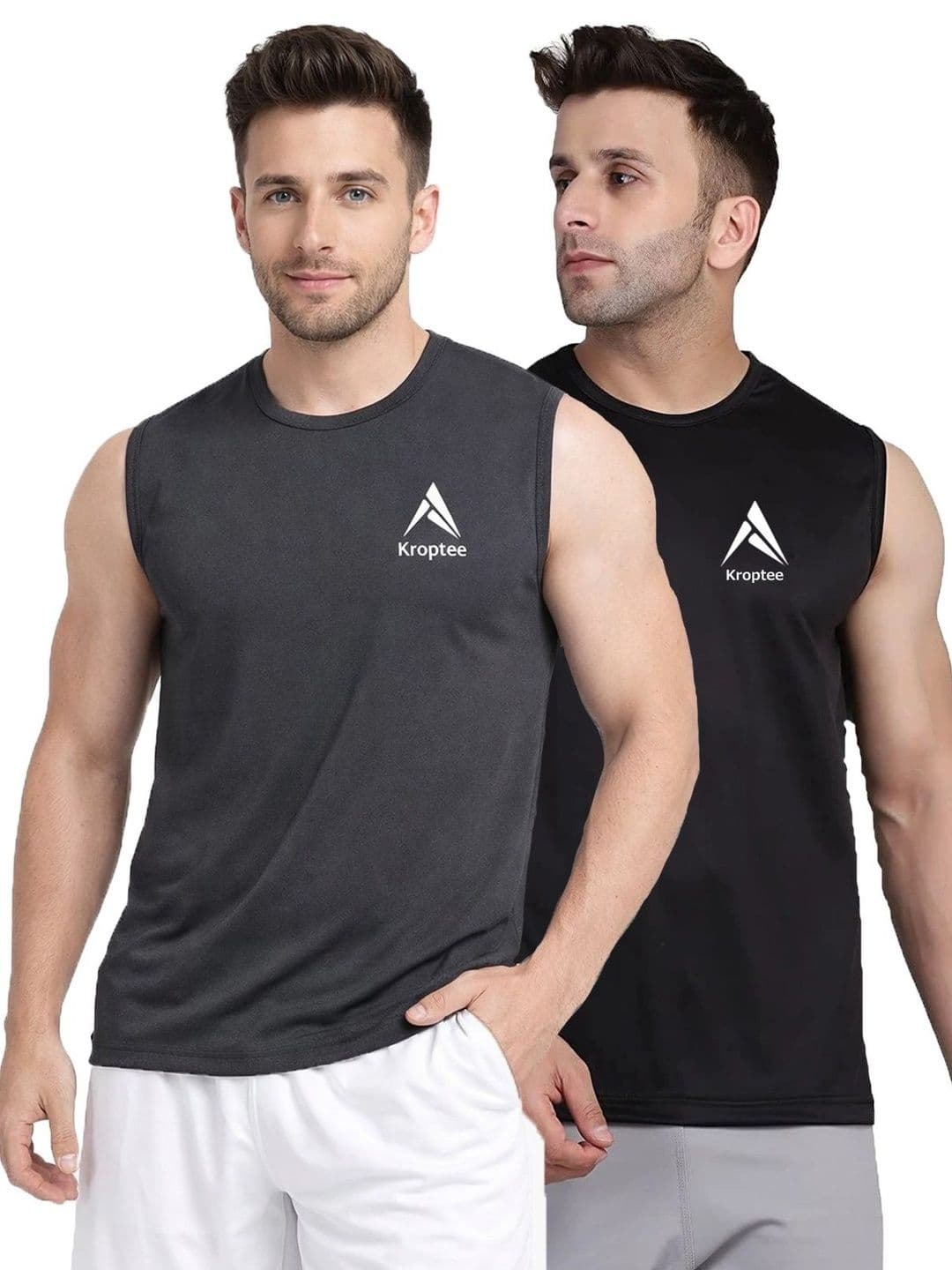 Kroptee Pack of 2 Cotton Blend Gym Vest - view 1
