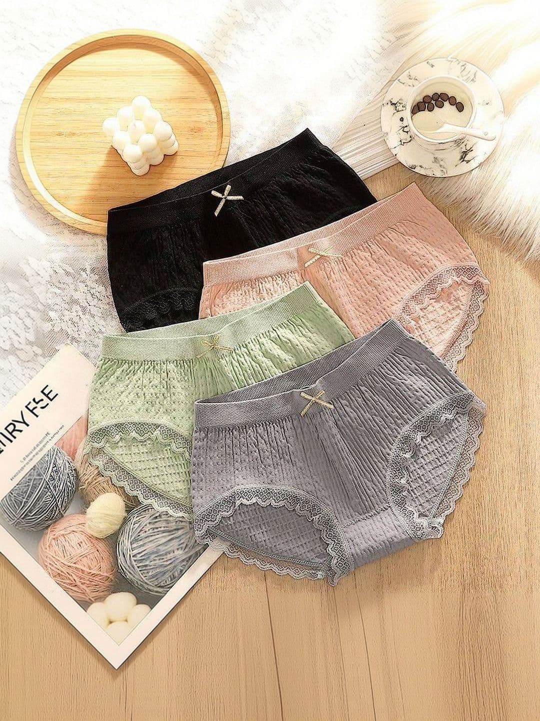 Moda Rapido Women Pack of 4 Self Design Leak-Proof Seamless Assorted Hipster Briefs - view 1