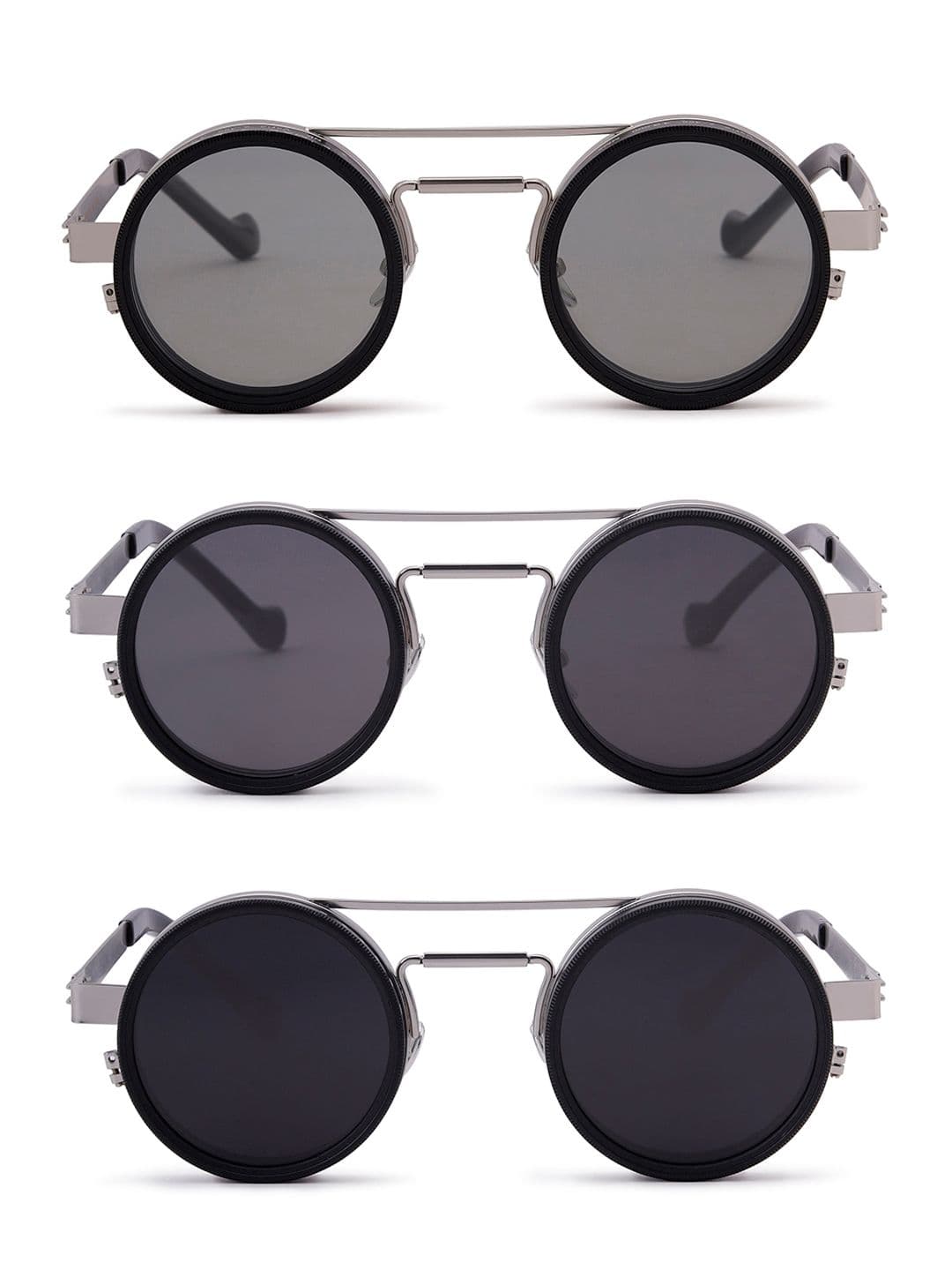 WROGN Unisex Black Lens & Silver-Toned Round Sunglasses - view 1