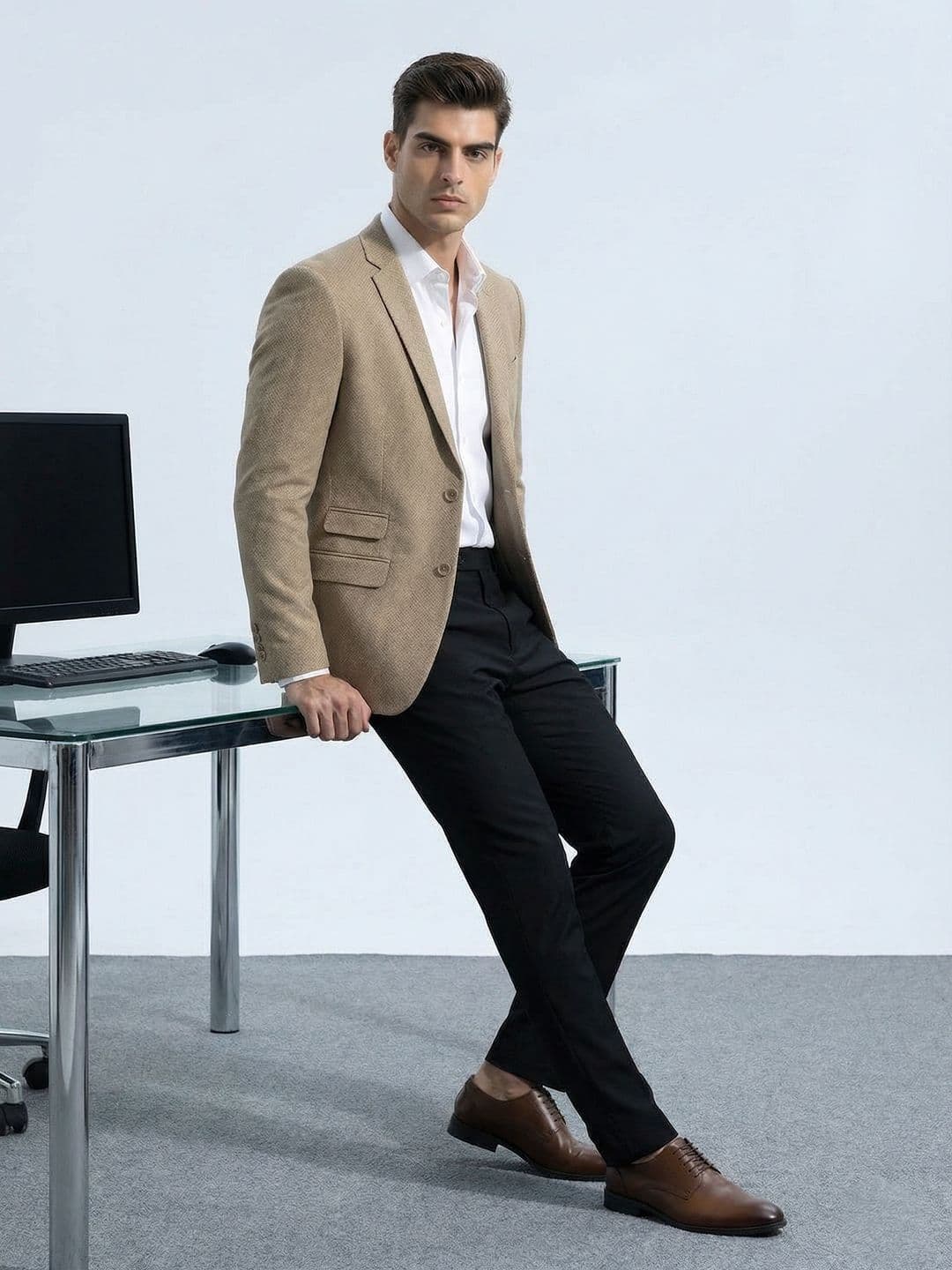 INVICTUS Self Design Single-Breasted Formal Blazer - view 1