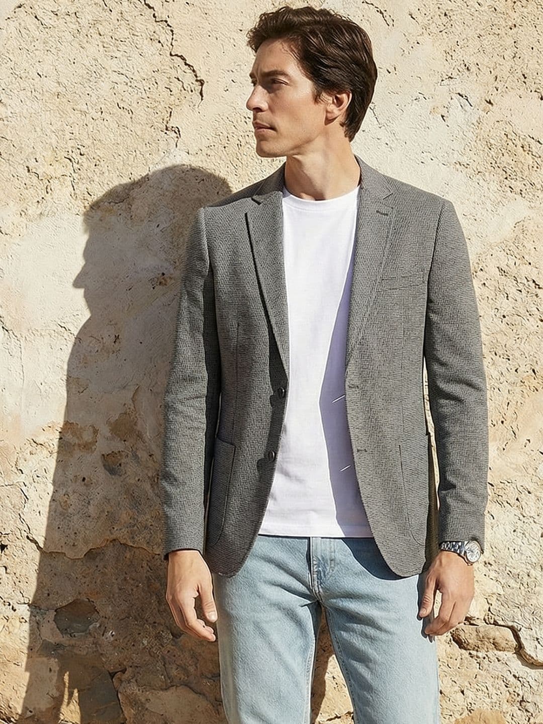 Mast & Harbour Self Design Single Breasted Casual Blazer - view 1