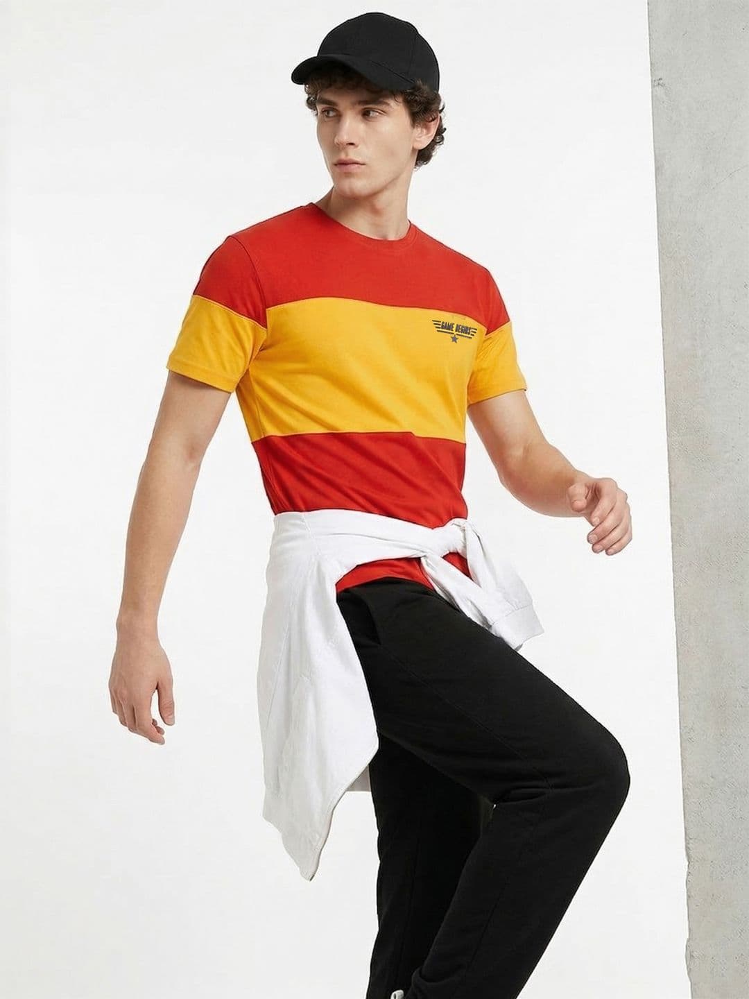 Here&Now X Game Begins Men Colourblocked Pockets T-shirt - view 1