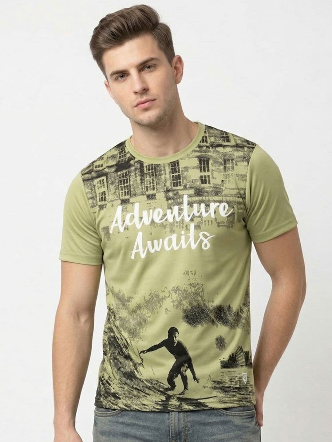 Here&Now X Game Begins Men Typography Printed Pure Cotton T-shirt - view 1