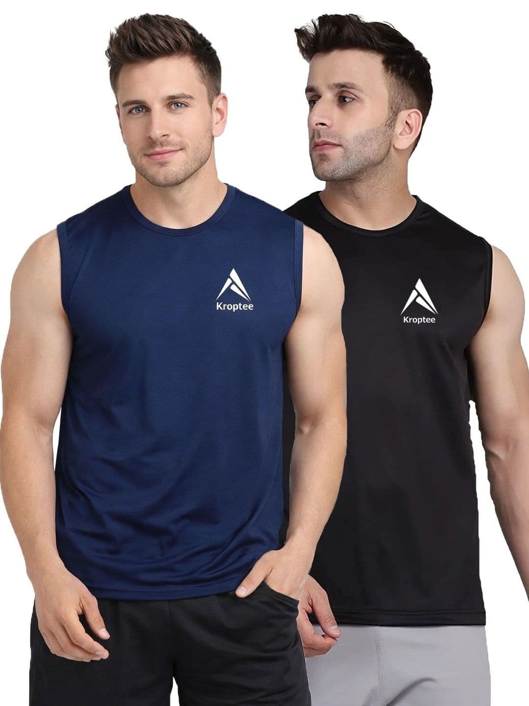 Kroptee Pack of 2 Cotton Blend Gym Vest - view 1