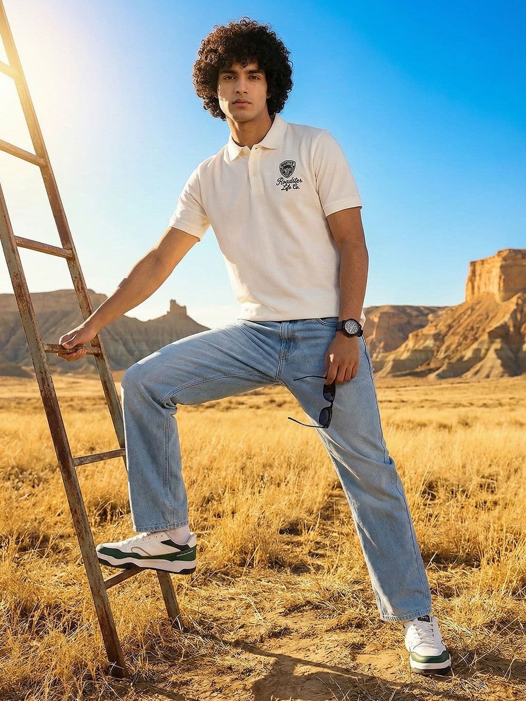 The Roadster Life Co. Brand Logo Printed Polo Collar T-shirt - view 1